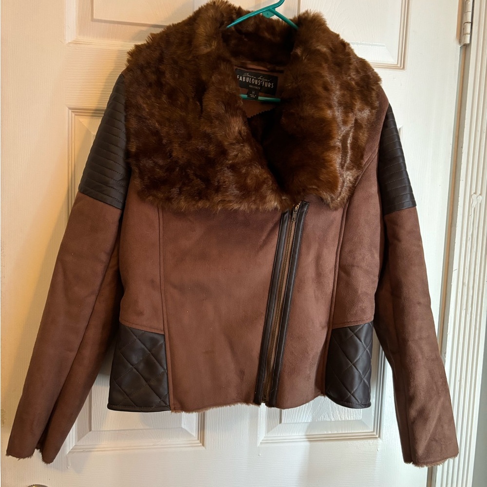 Fabulous Furs Brown Faux Fur Jacket